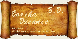 Borika Dušanić vizit kartica